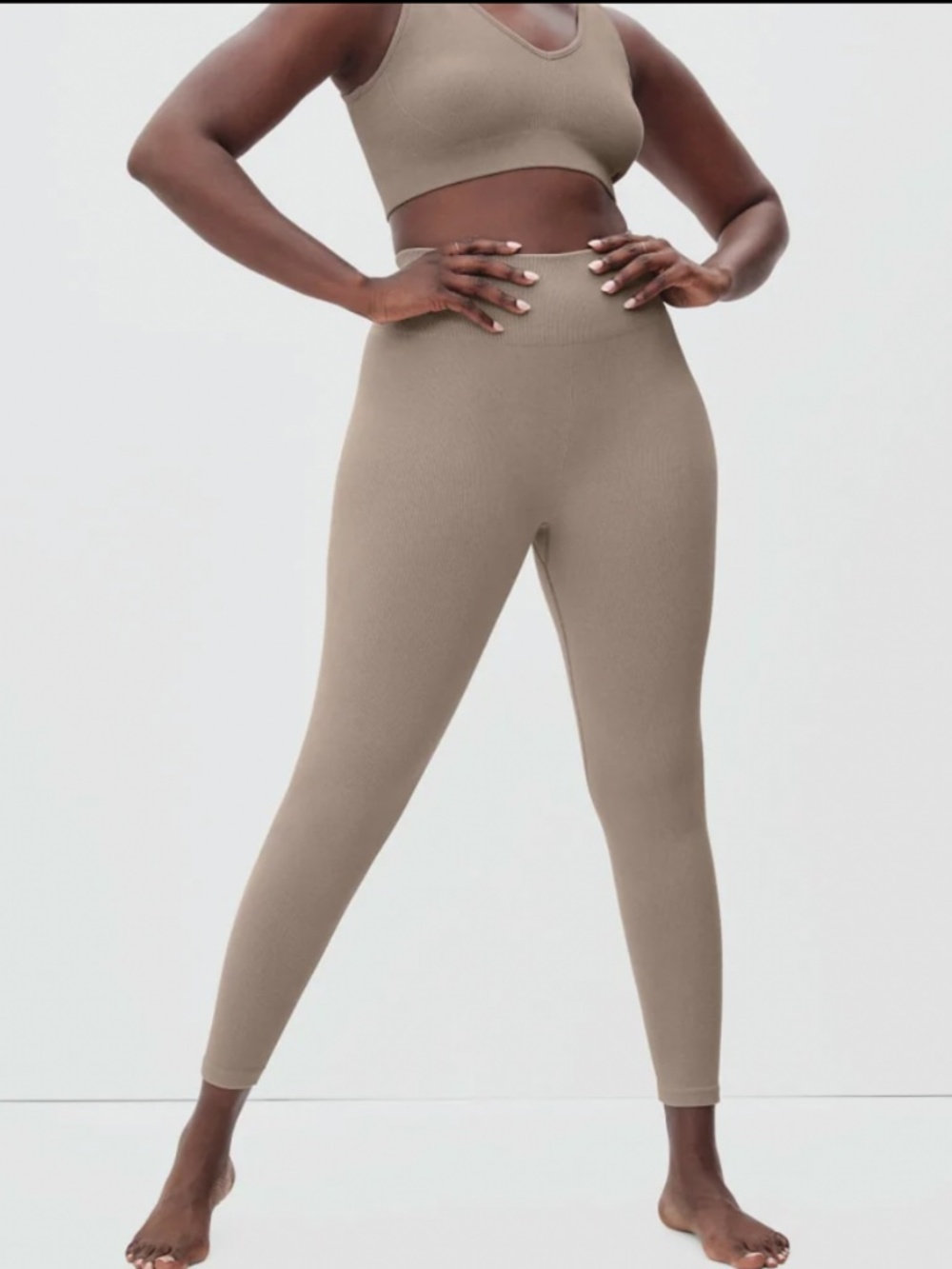Everlane seamless leggings in burnt sugar